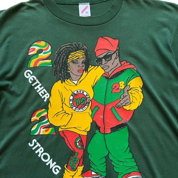 Vintage 1992 Together 2 Strong Hip Hop Black Rap Tee (XL) - Picture 2 of 5